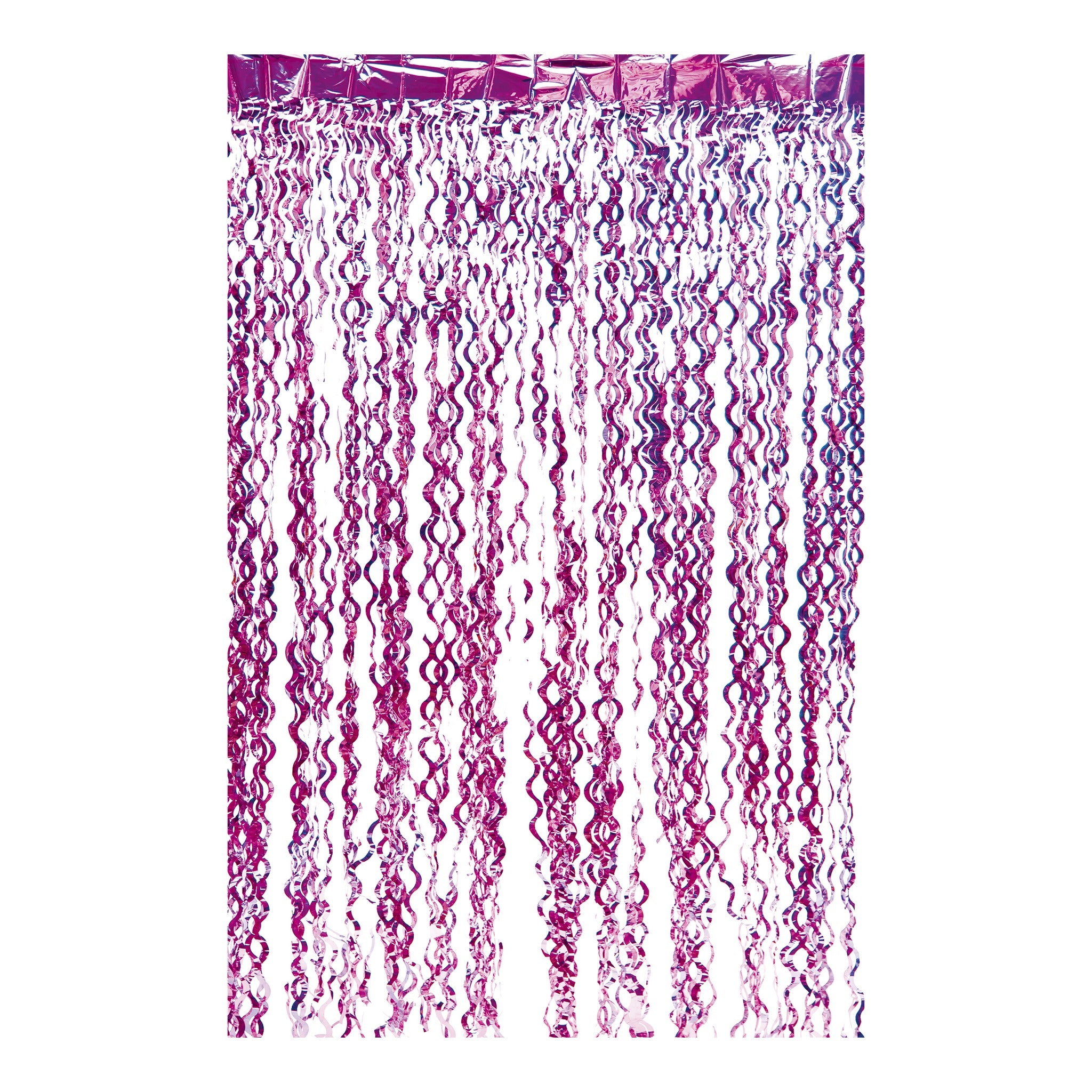 Curly Foil Curtain Met.Fuchsia